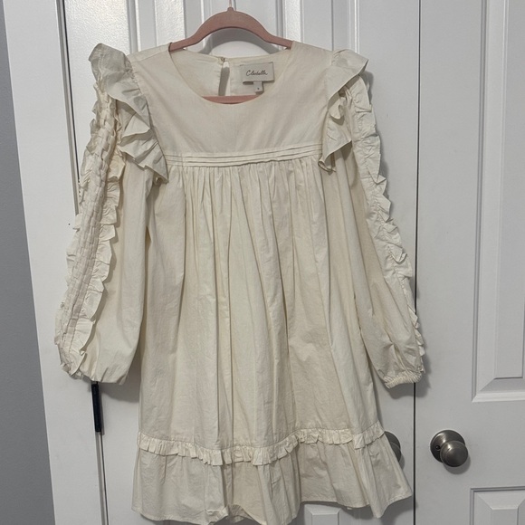 Cleobella Annabelle Ivory Ruffled Long Sleeve Dress - Picture 3 of 3